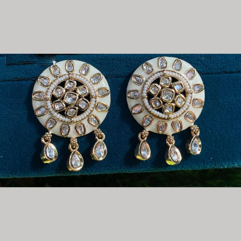 Royal Kundan Jewellery Gold Plated Crystal Stone Stud Earrings