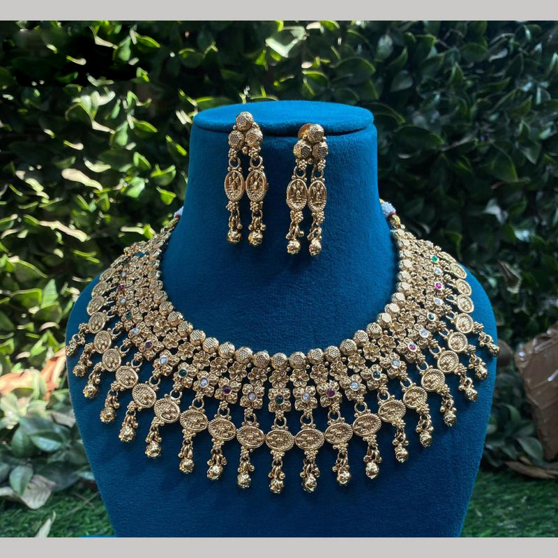 Royal Kundan Jewellery Gold Plated Austrian Stone Necklace Set