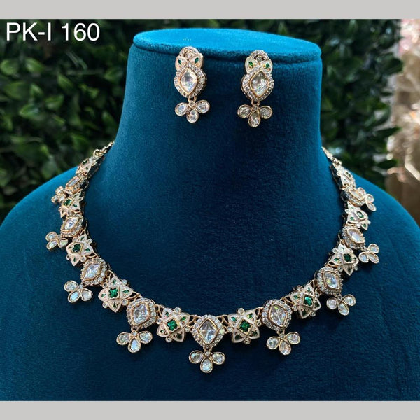 Royal Kundan Jewellery Gold Plated Kundan Stone Necklace Set