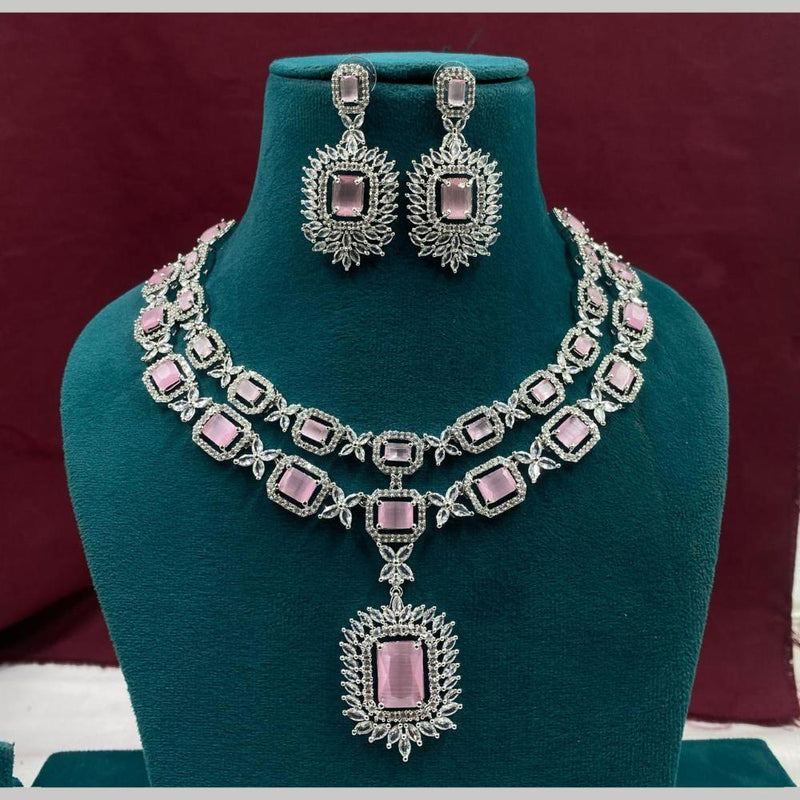 Royal Kundan Jewellery Gold Plated AD Stone Necklace Set