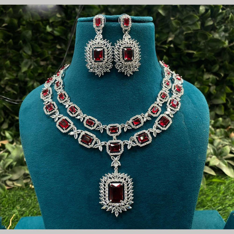 Royal Kundan Jewellery Gold Plated AD Stone Necklace Set