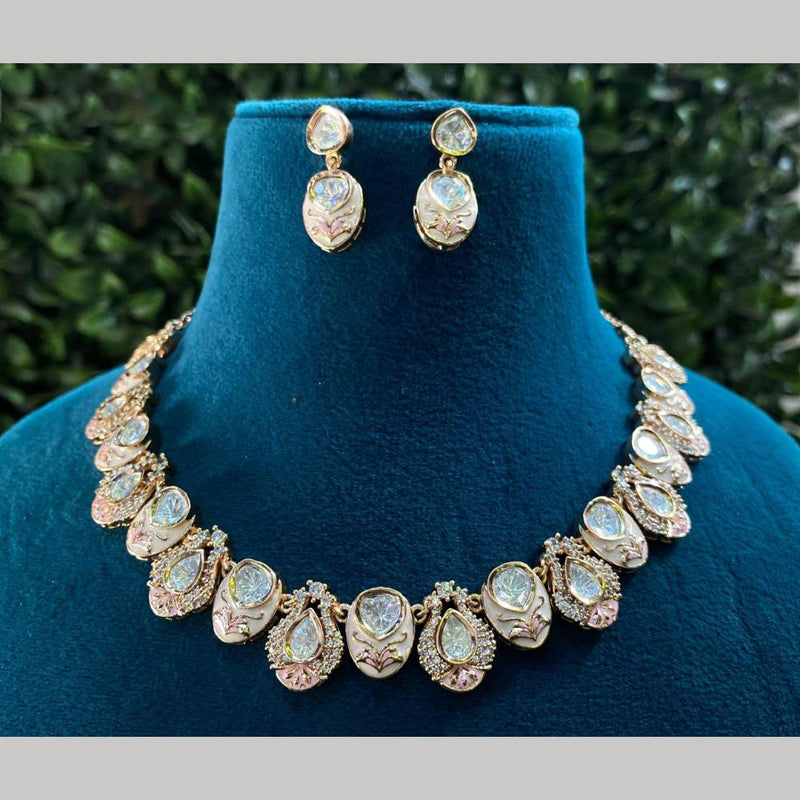 Royal Kundan Jewellery Gold Plated Kundan Stone Necklace Set