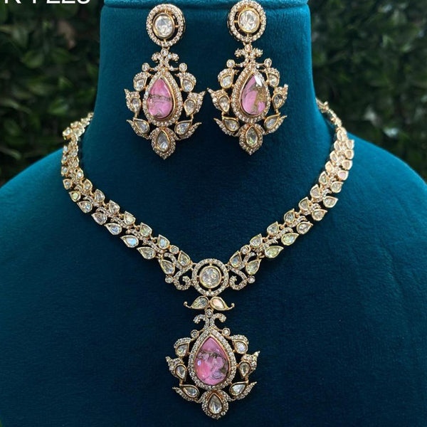 Royal Kundan Jewellery Gold Plated Kundan Stone Necklace Set