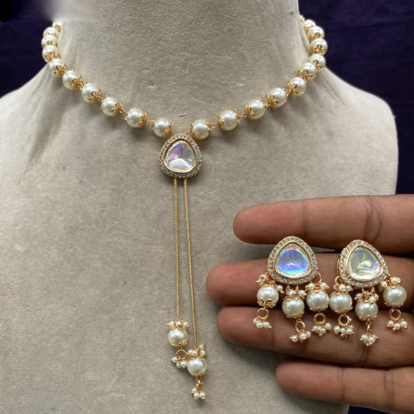 Royal Kundan Jewellery Gold Plated Kundan Stone Necklace Set