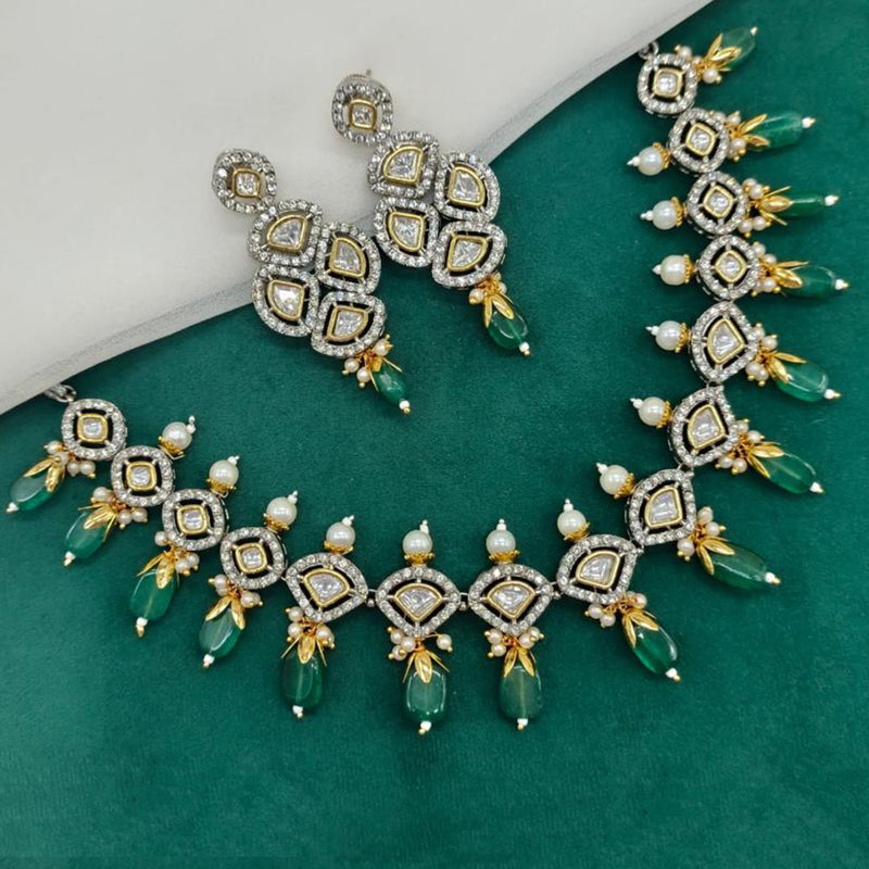 Royal Kundan Jewellery Gold Plated AD  Stone Necklace Set