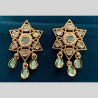 Royal Kundan Jewellery Gold Plated Polki Kundan Dangler Earrings