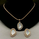 Royal Kundan Jewellery Gold Plated Polki Kundan Stone Chain Pendent Set