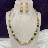 Royal Kundan Jewellery Gold Plated Beads And Pearls Necklace Set