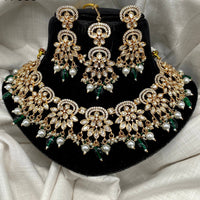 Royal Kundan Jewellery Gold Plated Polki Kundan And Beads Necklace Set