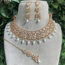 Royal Kundan Jewellery Gold Plated Polki Kundan And Beads Necklace Set