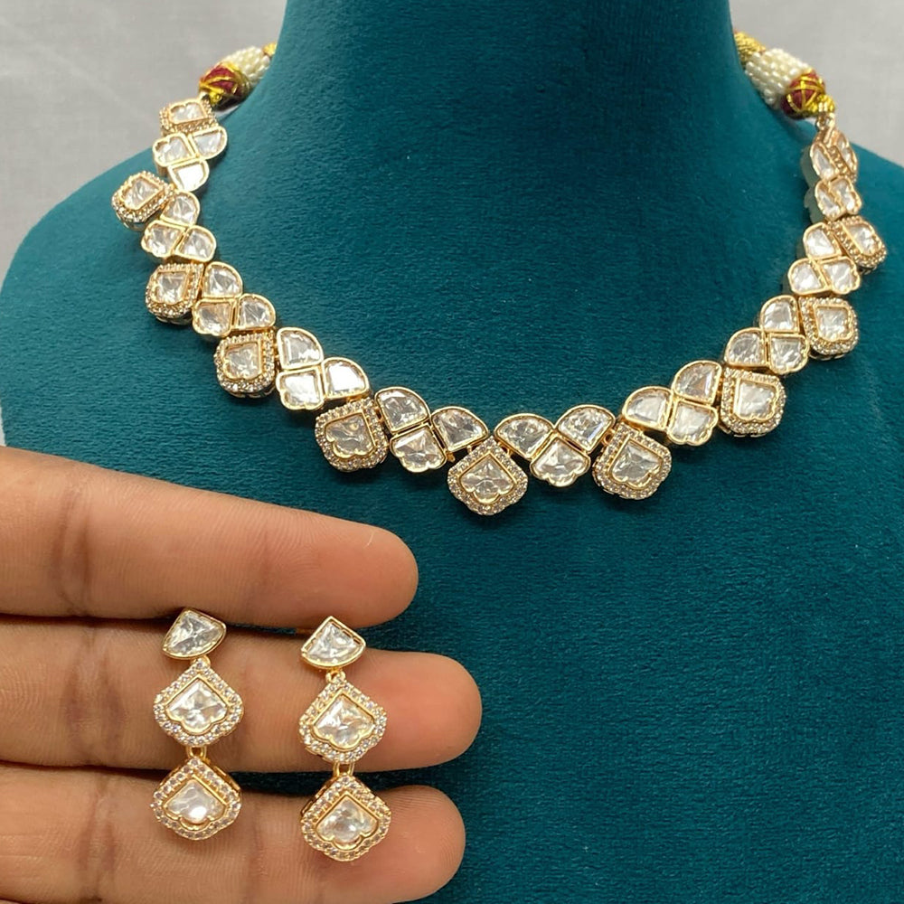 Royal Kundan Jewellery Gold Plated Kundan Stone Necklace Set