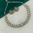 Royal Kundan Jewellery 2 Tone Plated Polki Kundan Necklace Set