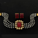 Royal Kundan Jewellery Gold Plated Kundan And Pearl Choker Necklace Set