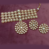 Royal Kundan Jewellery Gold Plated Kundan Choker Necklace Set