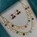 Royal Kundan Jewellery Gold Plated Pearl Necklace Set