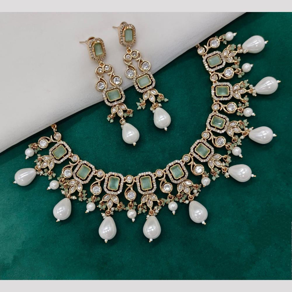 Royal Kundan Jewellery Gold Plated Polki Kundan Stone And Pearls Necklace Set
