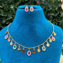 Royal Kundan Jewellery Stylish Pota Stone Necklace Set