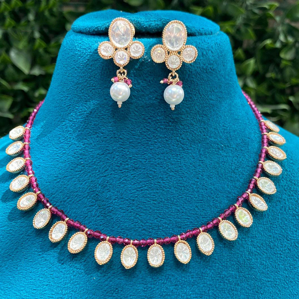Royal Kundan Jewellery Polki Kundan Stone And Pearl Festive Necklace Set