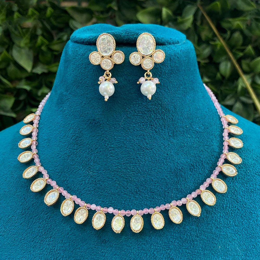Royal Kundan Jewellery Polki Kundan Stone And Pearl Festive Necklace Set