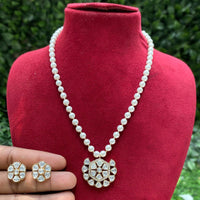 Royal Kundan Jewellery Polki Kundan Stone And Pearl Festive Necklace Set