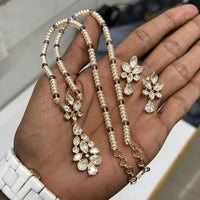 Royal Kundan Jewellery Polki Kundan Stone And Pearl Festive Necklace Set