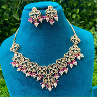 Royal Kundan Jewellery Polki Kundan Stone And Pearl Festive Necklace Set