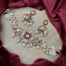 Royal Kundan Jewellery Designer Polki Kundan Stone And Pearl Choker Necklace Set