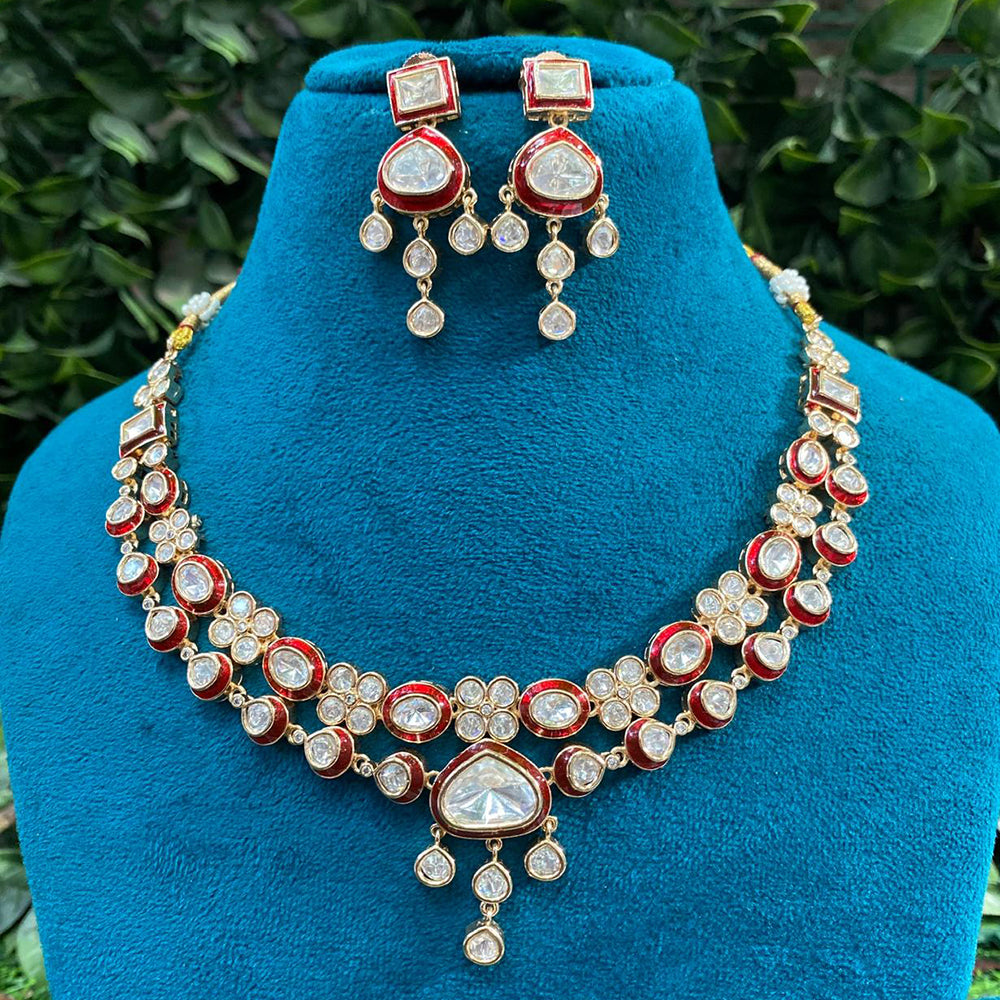 Royal Kundan Jewellery Polki Kundan Stone And Meenakari Festive Necklace Set