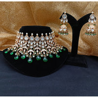 Royal Kundan Jewellery Polki Kundan Stone And Beads Festive Choker Necklace Set