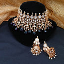 Royal Kundan Jewellery Polki Kundan Stone And Beads Festive Choker Necklace Set