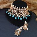 Royal Kundan Jewellery Polki Kundan Stone And Beads Festive Choker Necklace Set