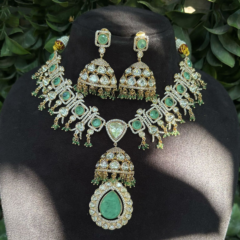 Royal Kundan Jewellery Polki Kundan Stone And Pearl Festive Necklace Set