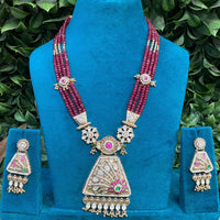 Royal Kundan Jewellery Polki Kundan Stone And Pearl Festive Necklace Set