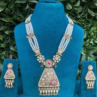Royal Kundan Jewellery Polki Kundan Stone And Pearl Festive Necklace Set