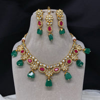 Royal Kundan Jewellery Polki Kundan Stone And Beads Festive Necklace Set