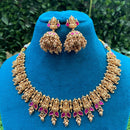 Royal Kundan Jewellery Pota Stone Divine Temple Collection Necklace Set