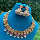 Royal Kundan Jewellery Pota Stone Divine Temple Collection Necklace Set