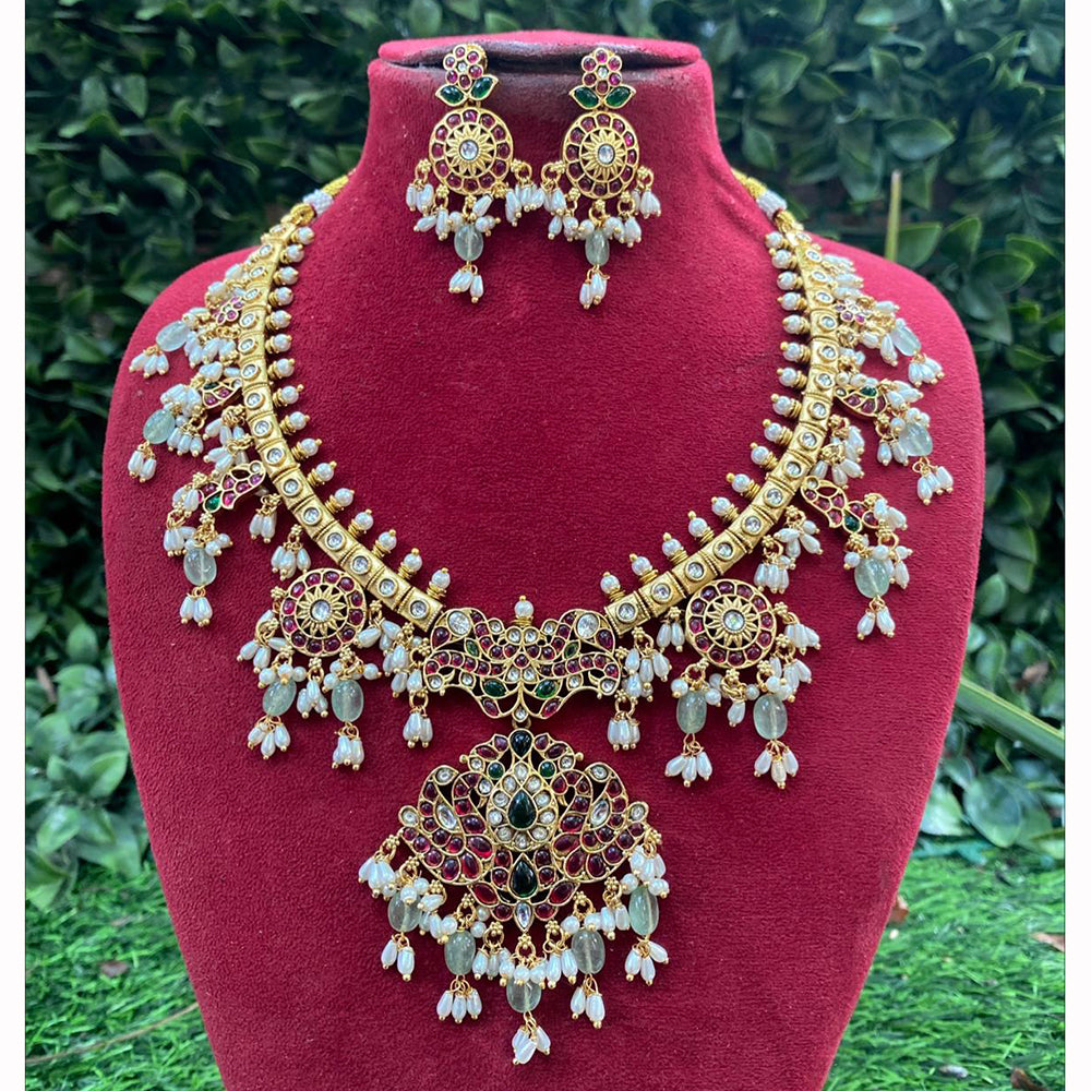 Royal Kundan Jewellery Classic Kundan Stone And Pearl Designer Necklace Set