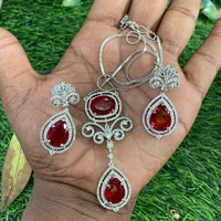 Royal Kundan Jewellery Glamorous American Diamond Necklace Set