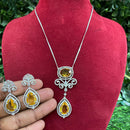 Royal Kundan Jewellery Glamorous American Diamond Necklace Set