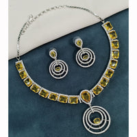 Royal Kundan Jewellery Glamorous American Diamond Necklace Set