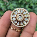 Royal Kundan Jewellery Polki Kundan Stone And Pearl Finger Ring