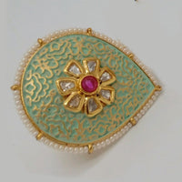 Royal Kundan Jewellery Polki Kundan Stone And Meenakari Finger Ring