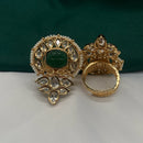 Royal Kundan Jewellery Polki Kundan Stone And Pearl Finger Ring