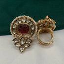 Royal Kundan Jewellery Polki Kundan Stone And Pearl Finger Ring