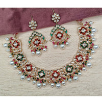 Royal Kundan Jewellery Designer Polki Kundan And Pearl Meenakari Necklace Set