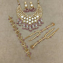 Royal Kundan Jewellery Classic Kundan Stone Pearl Combo Set