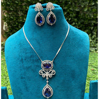 Royal Kundan Jewellery Sparkling American Diamond Necklace set 