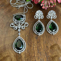 Royal Kundan Jewellery Sparkling American Diamond Necklace set