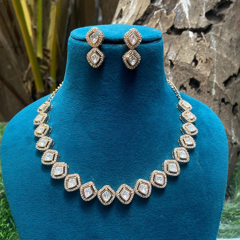 Royal Kundan Jewellery Heavy Polki Kundan Stone Necklace Set